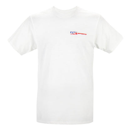 White DC Colored Logo T-Shirt.