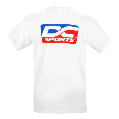 White DC Colored Logo T-Shirt.